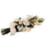 Fleurs deuil : gerbe main pour témoigner son affection.