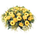 Fleurs deuil : coussin pour obsèques.